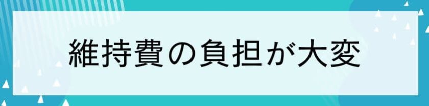 維持費の負担が大変